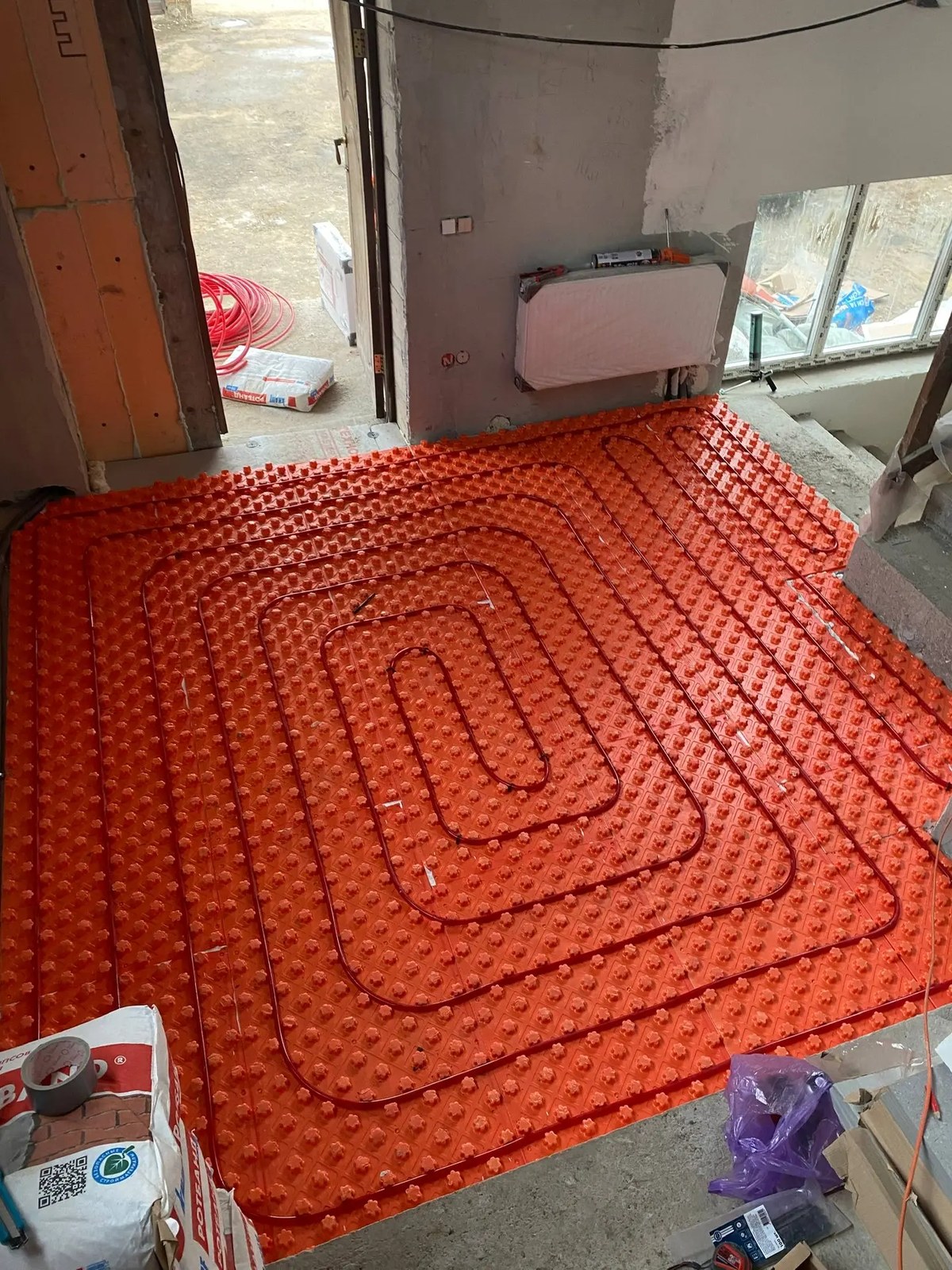 Тёплый пол на матах, дом 600 м²